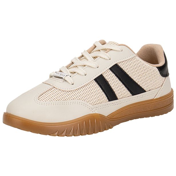Tênis Feminino Casual Moleca 5817104 BEGE/PRETO 34