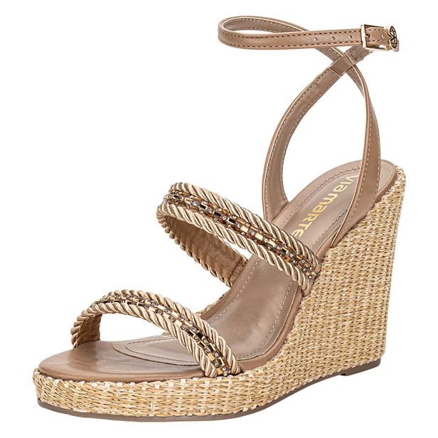 Sandália Feminina Anabela Via Marte 295001 BEGE 34