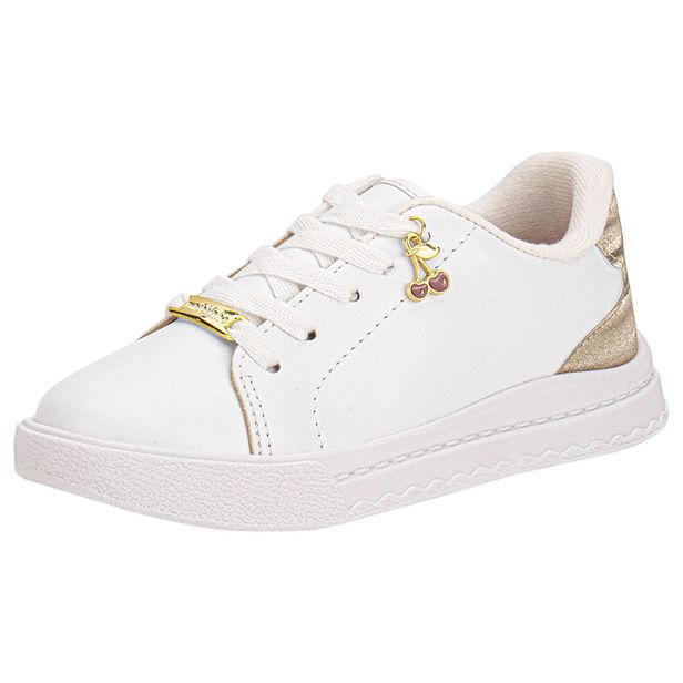 Tênis Infantil Feminino Molekinha 2575113 BRANCO/DOURADO 26