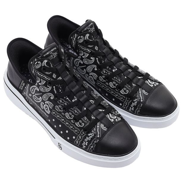 Tênis Masculino Snoop Dogg: Snoop One- Double G Leather Skechers 251017 PRETO/BRANCO 38