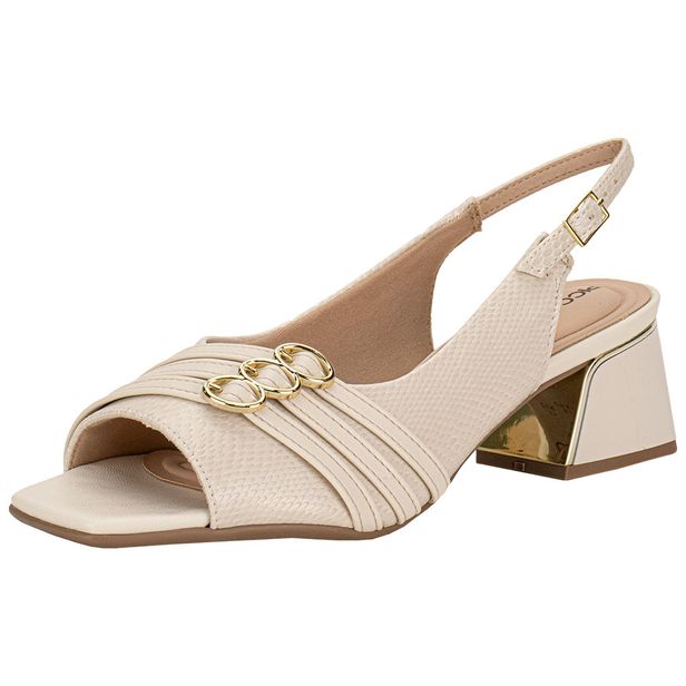 Peep Toe Feminina Salto Grosso Piccadilly 543093 MARFIM 34