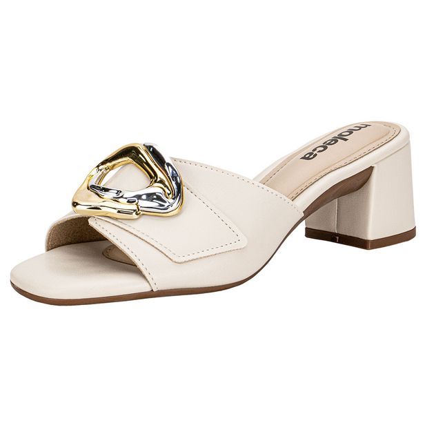 Tamanco Feminino Salto Grosso Moleca 5496117 MARFIM 34