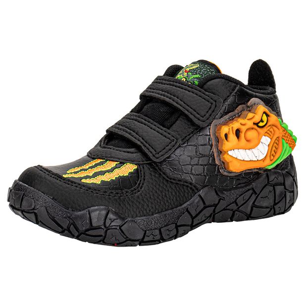 Tênis Infantil Masculino Led Dino Park Vissi L060 PRETO/LARANJA 27