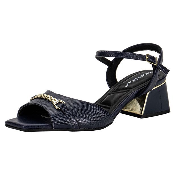 Sandália Feminina Salto Grosso Piccadilly 543090 MARINHO 36