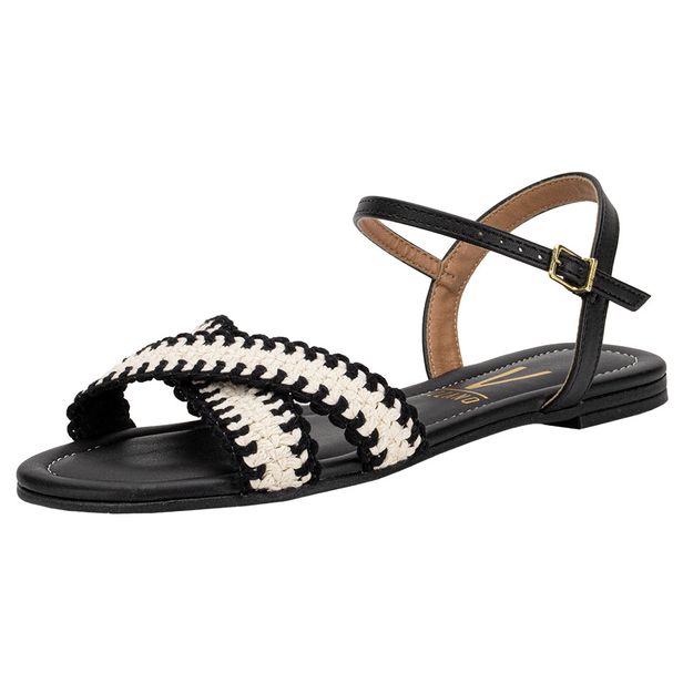 Sandália Feminina Flat Vizzano 62351718 PRETO 36