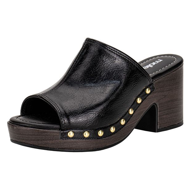 Tamanco Feminino Salto Grosso Moleca 5549107 PRETO 34