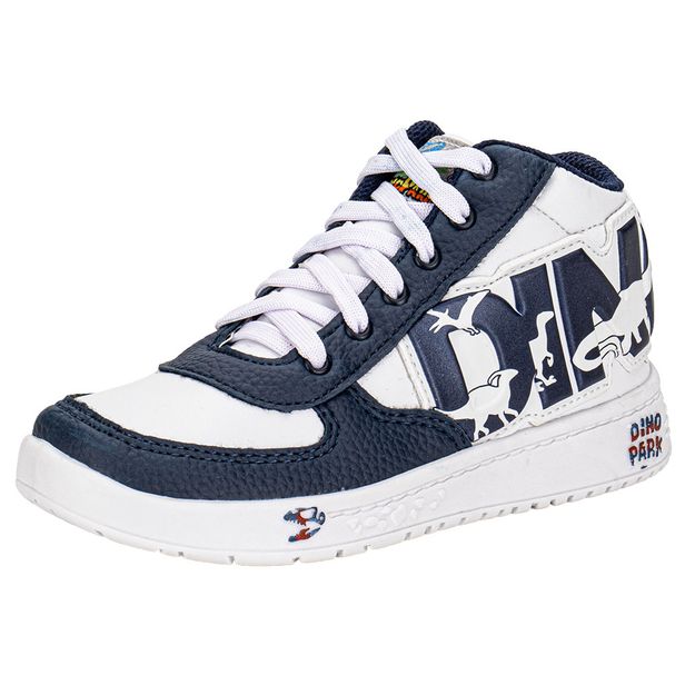 Tênis Infantil Masculino Led Dino Park Vissi DR128 BRANCO/AZUL 27