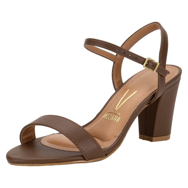 Sandália Feminina Salto Alto Vizzano - 6262474 CAFÉ 36