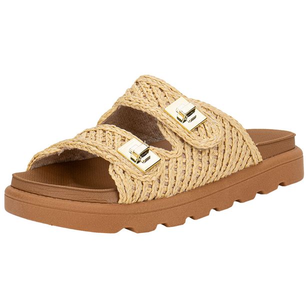 Sandália Feminina Conforto Vizzano 6510119 BEGE/OURO 35