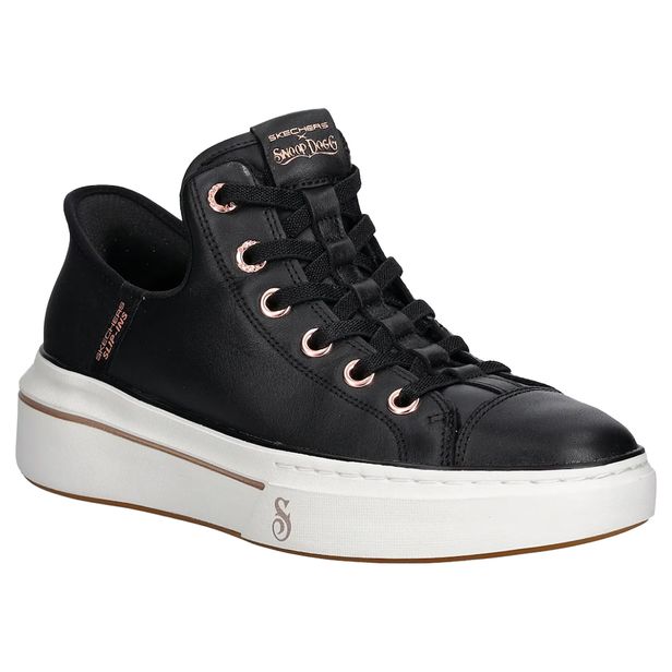 Tênis Feminino Snoop Dogg: Slip-Ins One-OG Leather Skechers 186001 PRETO 34