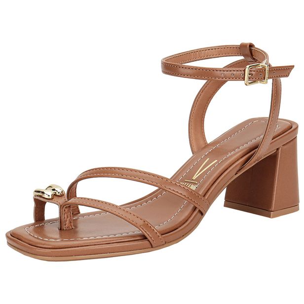 Sandália Feminina Salto Grosso Vizzano 6530105 CAMEL 35