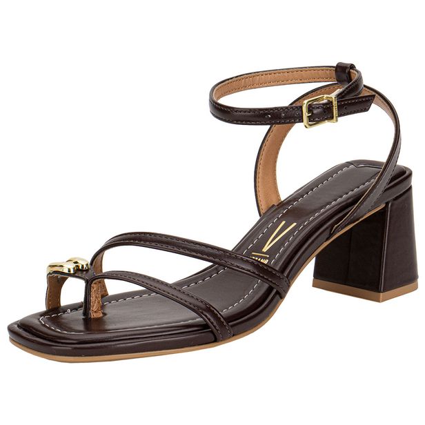 Sandália Feminina Salto Grosso Vizzano 6530105 CAFÉ 35