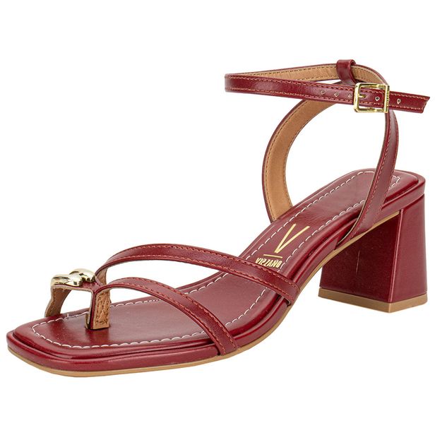 Sandália Feminina Salto Grosso Vizzano 6530105 VERMELHO 34