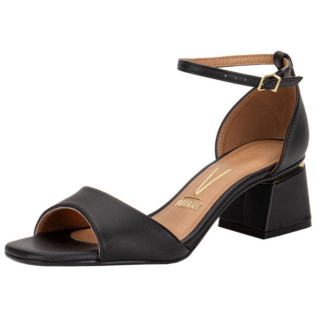 Sandália Feminina Salto Grosso Vizzano 6428143 PRETO 34