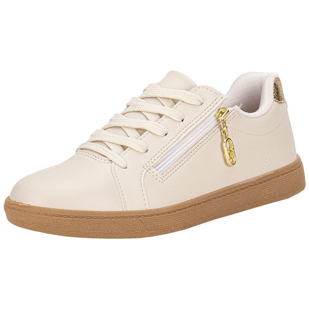 Tênis Feminino Casual Beira Rio 4313109 BEGE/DOURADO 35