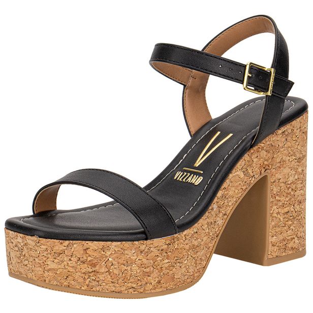 Sandália Feminina Meia Pata Vizzano 6541100 PRETO/CARAMELO 35