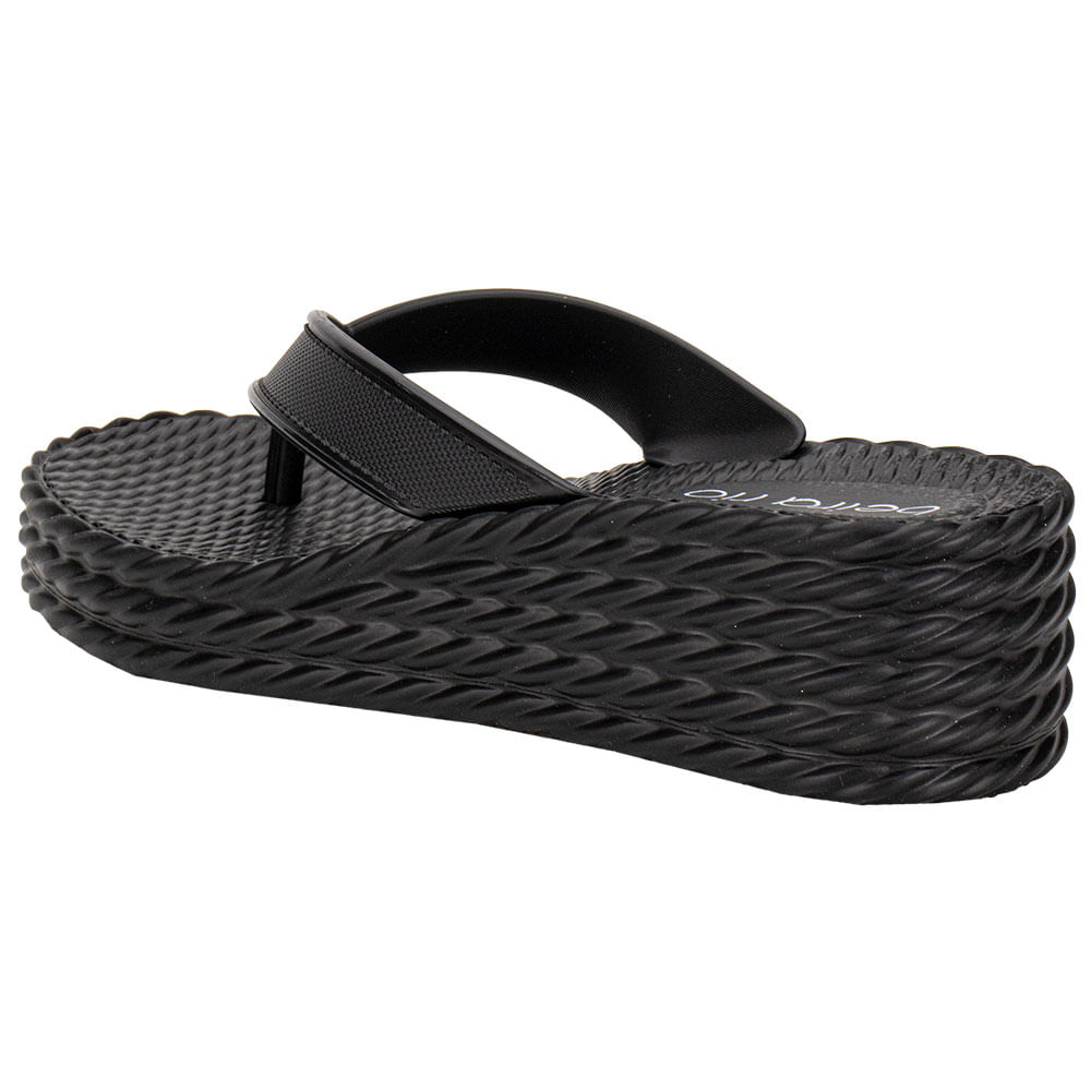 Tamanco Feminino Anabela Beira Rio 8561101 PRETO cloviscalcados