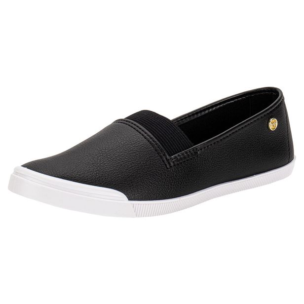 Tênis Feminino Slip On Moleca 5109791 PRETO/BRANCO 34