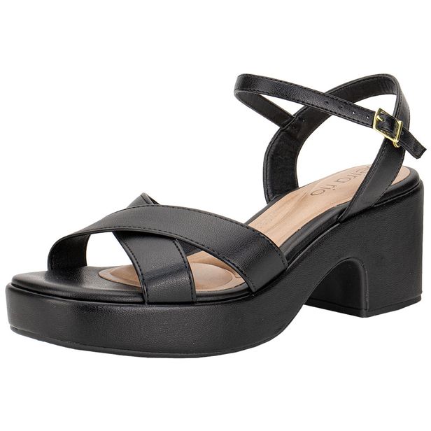 Sandália Feminina Salto Grosso Beira Rio 8517106 PRETO 34