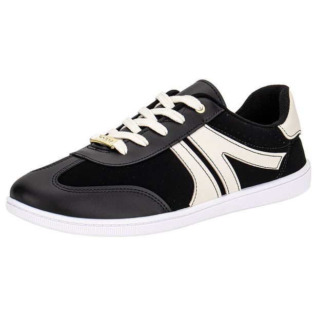 Tênis Feminino Casual Moleca 5605472 PRETO/BRANCO 01 36