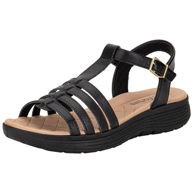 Sandália Feminina Flat Comfortflex 2543402 PRETO 34