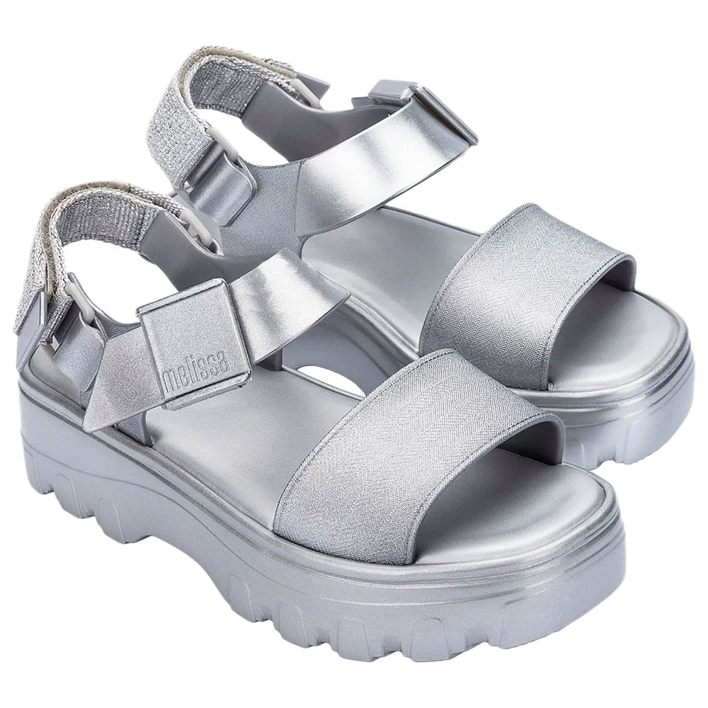 Melissa Kick Off Sandal Metallic 36081 PRATA | Clovis Calçados