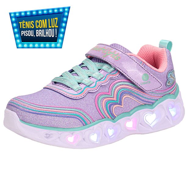 Tênis Infantil Retro Hearts Ligths Skechers 302689L LILÁS 27