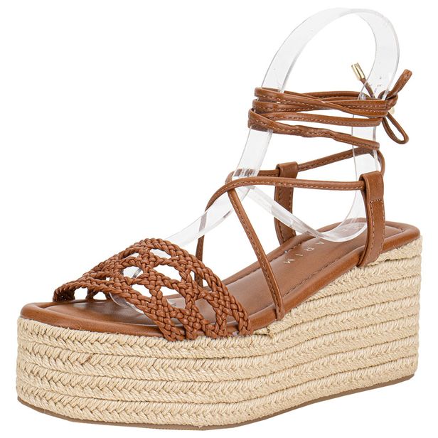 Sandália Feminina Anabela Ramarim 2536204 CAMEL 34