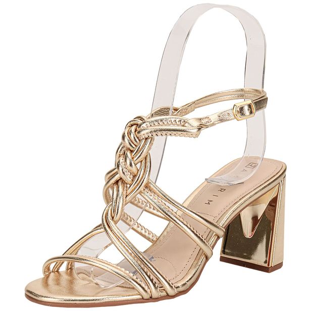 Sandália Feminina Salto Grosso Ramarim 2522204 OURO 33