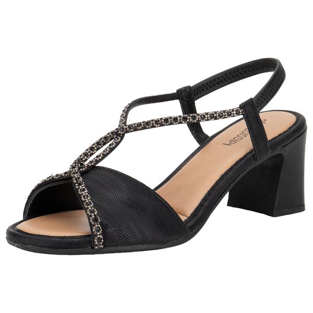 Sandália Feminina Salto Grosso Mississipi MF752 PRETO 34