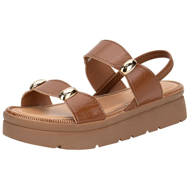 Sandália Feminina Flat Mississipi MF992 CARAMELO 34