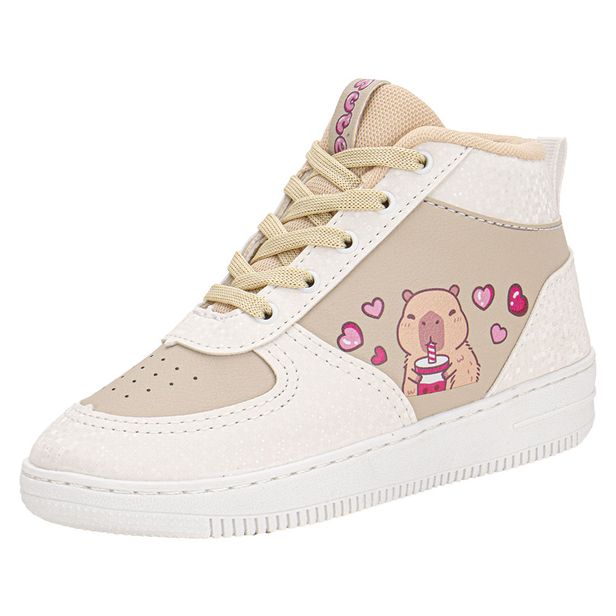 Tênis Infantil Feminino Capivara Cano Alto Minipé MP2536S BEGE 28