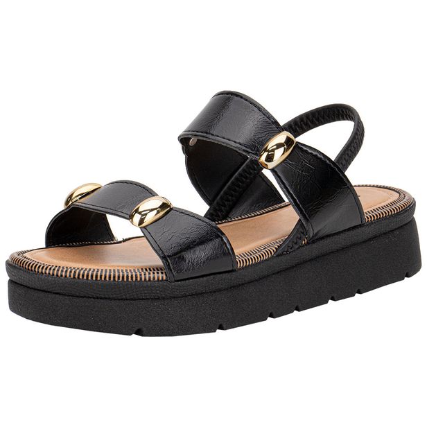 Sandália Feminina Flat Mississipi MF992 PRETO 34