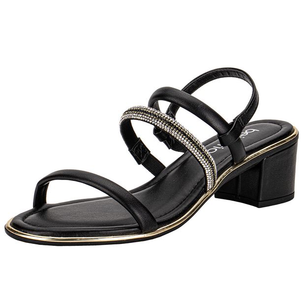 Sandália Feminina Salto Grosso Beira Rio 8379237 PRETO 35