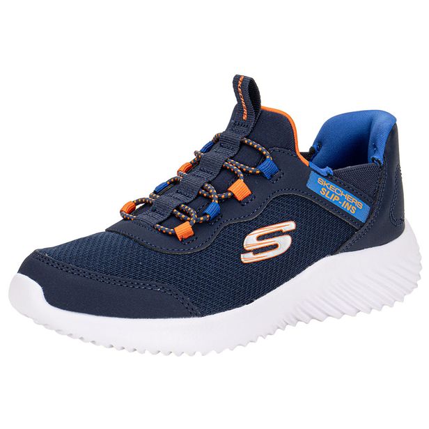 Tênis Infantil Masculino Bounder - Brisk-Burst Skechers 403822L AZUL/LARANJA 27