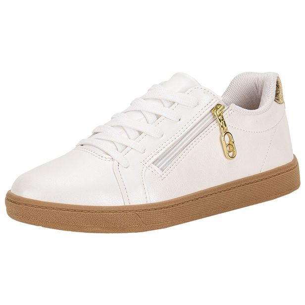Tênis Feminino Casual Beira Rio 4313109 BRANCO/DOURADO 34
