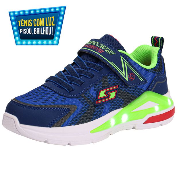 Tênis Infantil Lights: Tri-Namics 2.0 Skechers 401660 AZUL/VERDE 30