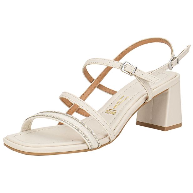 Sandália Feminina Salto Grosso Vizzano 6530108 MARFIM 34