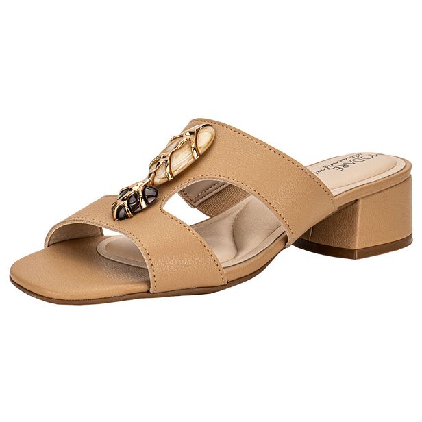 Tamanco Feminino Salto Grosso Modare 7211104 BEGE 34