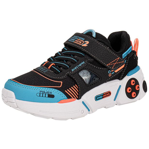 Tênis Infantil Game Kicks: Gametronix 2.0 Skechers 402270L PRETO/AZUL 27