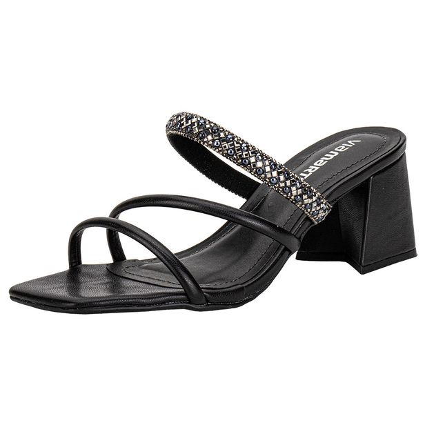 Tamanco Feminino Salto Grosso Via Marte 100021 PRETO 34