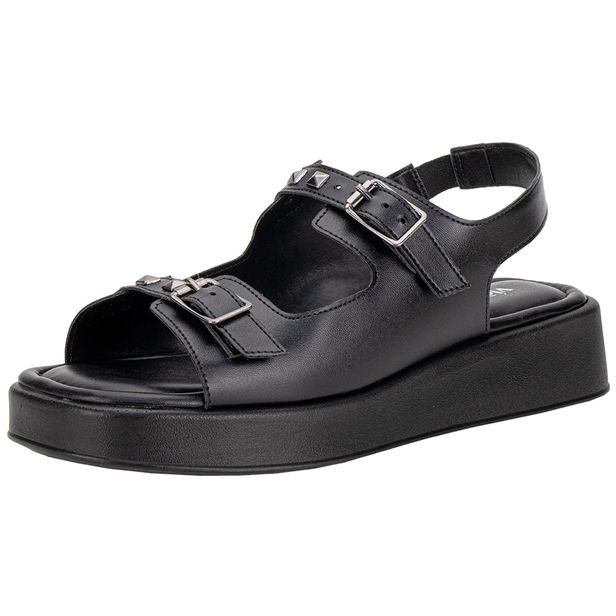 Sandália Feminina Flat Via Scarpa 174418588 PRETO 34