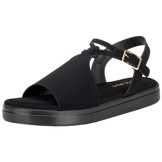 Sandália Feminina Flat Via Scarpa 173718710 PRETO/NOBUCK 34