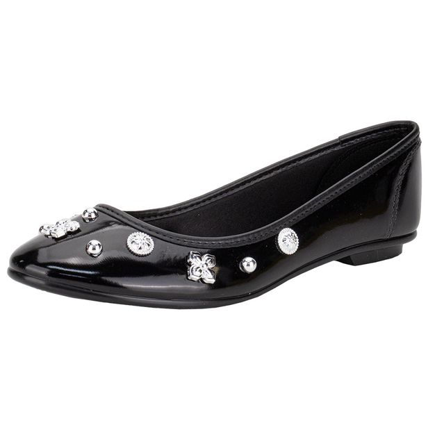 Sapatilha Feminina Flat Moleca 50271485 VERNIZ/PRETO 34