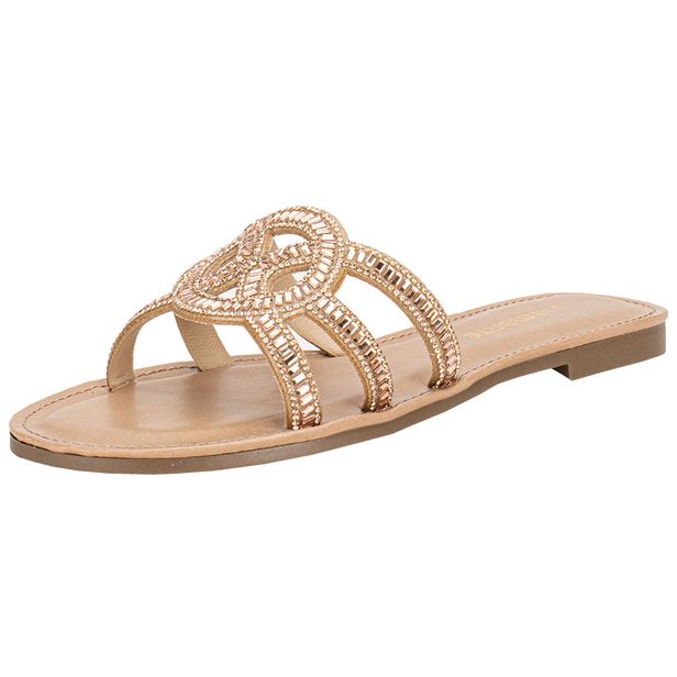 Tamanco Feminino Flat Via Marte 308003 OURO/ROSADO 34