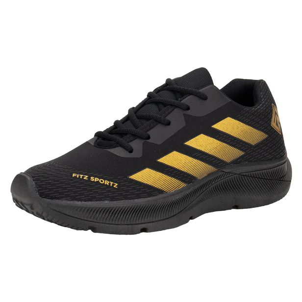 Tênis Masculino Fitz Sportz FE101 PRETO/DOURADO 39