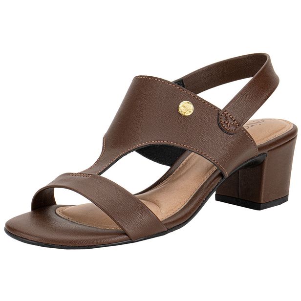 Sandália Feminina Salto Grosso Beira Rio 82461211 CASTANHO 34