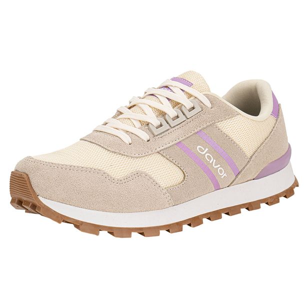 Tênis Feminino Casual Davor DVR-12 BEGE/ROSA 36