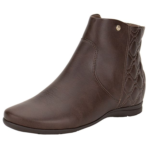 Bota Feminina Cano Baixo ComfortFlex 2491301 CAFÉ 34