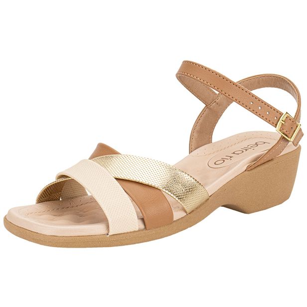 Sandália Feminina Salto Grosso Beira Rio 8527111 CAMEL 34